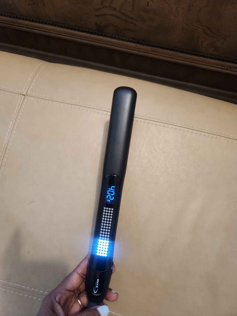 Onyx Black Hair Straightener with Blue LED Display - Picture 2 of 6